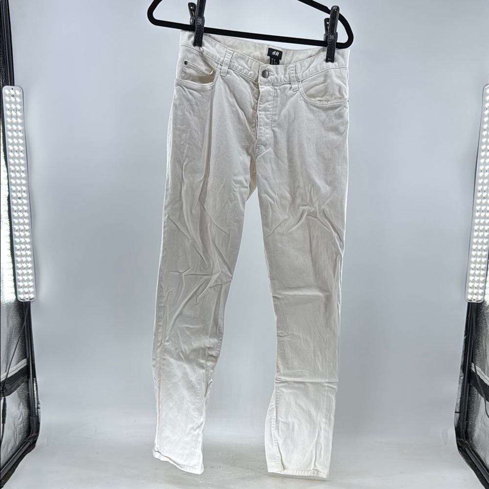H&M Off-White Denim Trousers